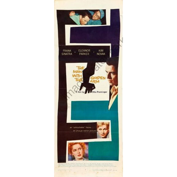 Man With The Golden Arm Movie Poster Insert 14Inx36In Multi-Color Square Adults Best Posters