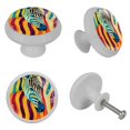 thumbnail image 4 of PhooArto Rainbow Animal Zebra Print 4 PCS Crystal Glass Cabinet Knobs, Drawer Kitchen Cabinets Dresser Cupboard Wardrobe Pulls Handle - Glowing in the Dark, 4 of 7