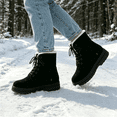 thumbnail image 6 of Bnwani Womens Boots,Winter Boots,Non-slip,Round Toe,Lace-Up,Warm,Black,40(US:7.5), 6 of 7