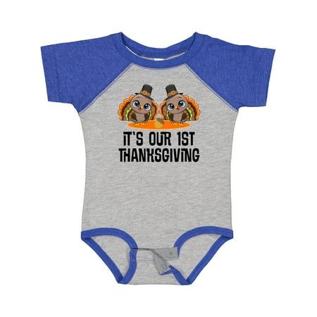 

Inktastic Twins First Thanksgiving Turkey Gift Baby Boy or Baby Girl Bodysuit
