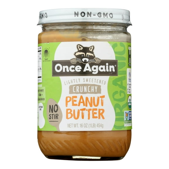 (6 Pack) Once Again Nut Butter Organic Crunchy Peanut Butter, 16 Oz