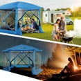 thumbnail image 4 of COBIZI 12x12 Pop-up Gazebo Starry Sky Screen Canopy Tent Screen House for Camping, Screen Room with Mosquito Netting, Hub Tent Instant Screened Canopy with Carrying Bag and Ground Stakes, Blue, 4 of 9