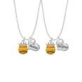 thumbnail image 1 of Delight Jewelry Silvertone Softball optic yellow - Crown Mother & Daughter Heart Necklaces (Set of 2), 19"+2", 1 of 4