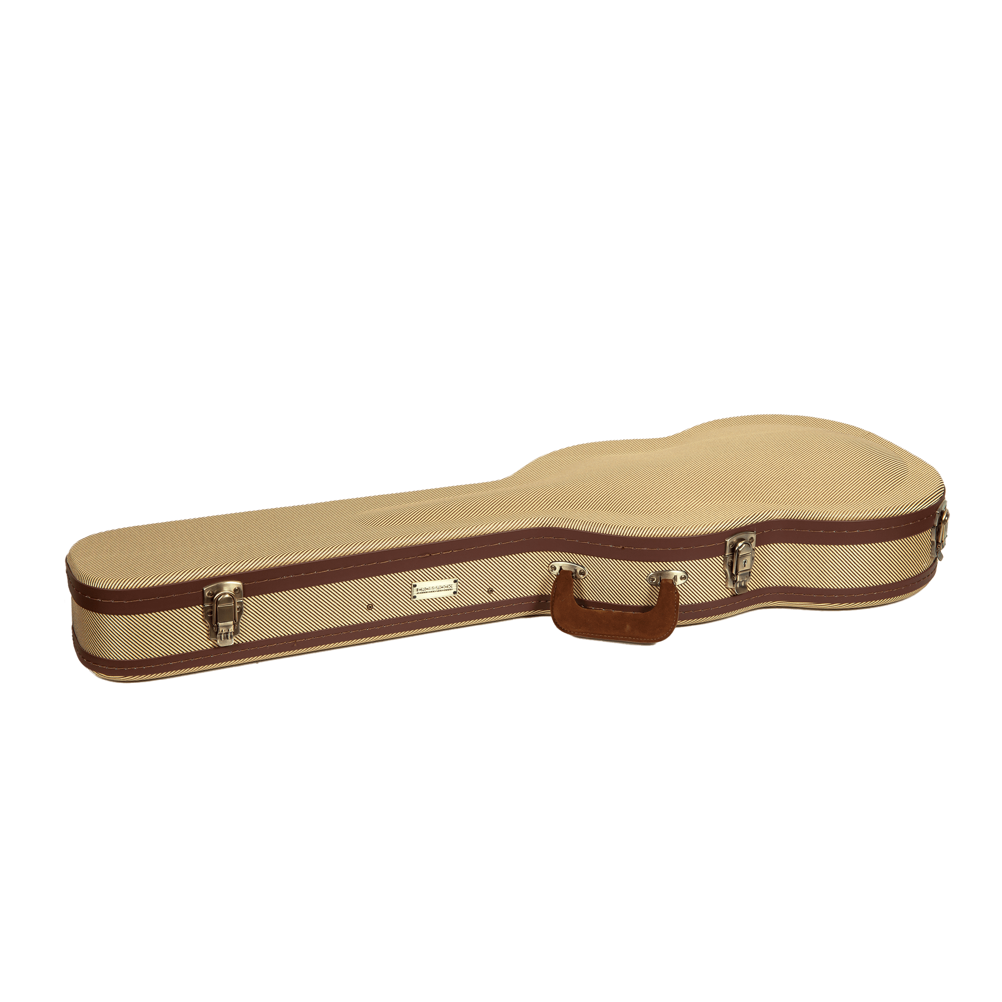 Crossrock Master Series - Wooden SG Electric Guitar Case - Security Lock, Genuine Leather Handle, Reinforced Hardware, Metal Feet, Storage Space- Fabric Tweed