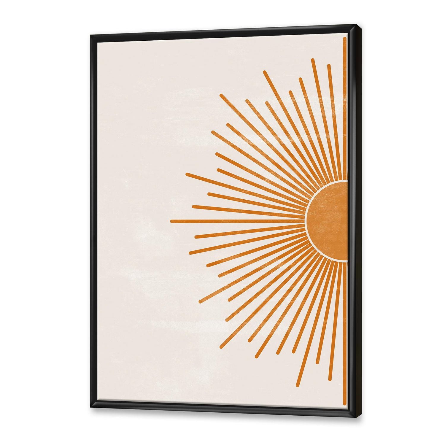 Designart Orange Sun Print I FLOAT FRAME WALL ART