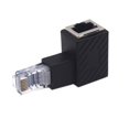 thumbnail image 3 of HUGFEGWE 2 Pack Network RJ45 Extender, 90 Degree Left Angle Ethernet LAN RJ45 Male to Female Extension Adapter Connector for Cat5 Cat5e CJ25311-4284, 3 of 7