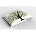 thumbnail image 2 of Ambesonne Tree of Life Pillow Sham 2 Pack, Nature Living Leaves, 26"x20", Black White Green, 2 of 3