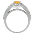 thumbnail image 2 of 10K White Gold Natural Citrine Halo Ring Oval 8x6 mm with Diamond Accents, size 10, 2 of 4