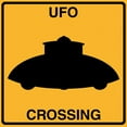 thumbnail image 2 of Lavoie, Tina 26x26 Black Ornate Wood Framed with Double Matting Museum Art Print Titled - UFO Crossing, 2 of 4