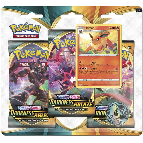 Pokemon Sword & Shield Darkness Ablaze Flareon Special Edition (3 Booster Packs, Promo & Coin!)