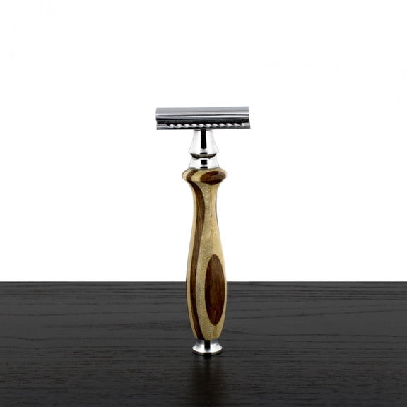 WCS Natural Collection Razor 38WS, Rosewood and White Ash-WCS Exclusive Open Comb (Toothsome)
