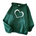 thumbnail image 2 of Njoeus Hoodies for Womens Cute Heart Print Sweatshirt Casual Fall Tops Long Sleeve Hooded Pullover with Pocket, 2 of 4