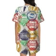 thumbnail image 3 of Kdxio Travel Stamp Print Pajamas Sets for Women Short-Sleeved Pjs with Lounge Shorts Two Piece Sleepwear S-4XL, 3 of 8