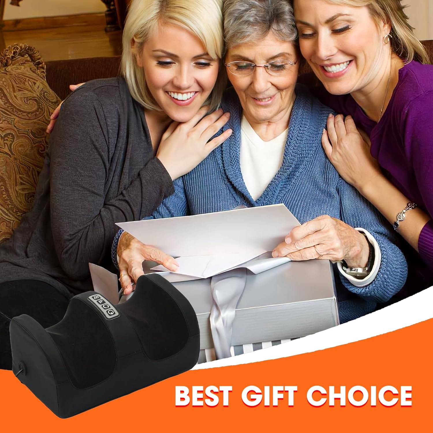 OhhGo Foot Massager Machine Massage for Feet, Chronic Nerve Pain Therapy Spa Gift Deep Kneading Rolling Massage for Leg Calf Ankle, Electric Shiatsu Foot Massager
