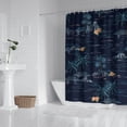 thumbnail image 3 of Beach Vacation Shower Curtain, Aloha Hawaiian Paradise with Tropical Palm Tree and Nautical Coastal Scene, Waterproof Boho Fabric with Hooks, Great for Summer Bathroom Decor, 3 of 5