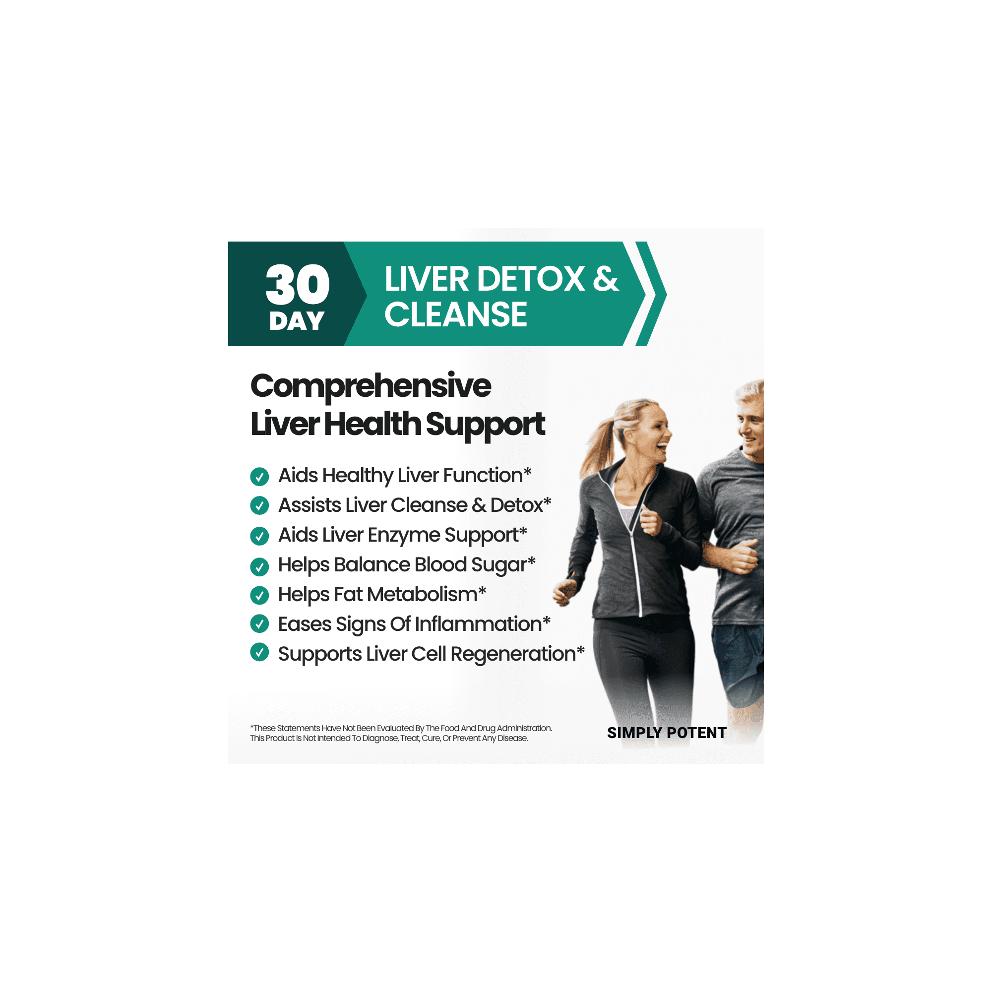 Simply Potent Liver Detox & Cleanse Supplement, 22 Ingredient Liver Support with Milk Thistle, Turmeric, 60 Capsules