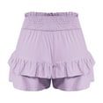 thumbnail image 7 of Charmgo Womens Shorts Casual Shorts for Women 2025 Summer High Waisted Ruffle Shorts Flowy Pleated Hem Casual Shorts Butterfly Shorts Women Summer Shorts for Women P L, 7 of 7