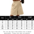 thumbnail image 2 of Bermudas Pantalones cortos informales para mujer por encima de la rodilla, ajuste holgado, pierna ancha, cremallera, traje de vacaciones Kuymtek Beige T S para Mujer, 2 of 6