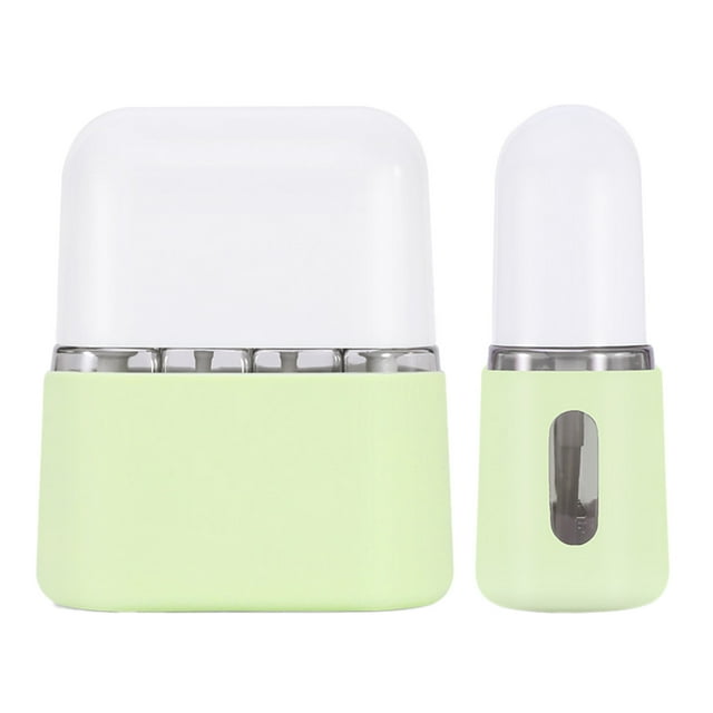 Hearth & Gear Mini Shampoo Dispenser Portable Travel Bottle Set Leak Proof Travel Toiletry Containers 4 Lotion/Spray Bottles With Labels Airplane Accessories For Toiletries Comforter Vacuum Storage