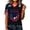 Black, variant on Women's Summer Tops 2026 Soccer Cup V Neck Short Sleeve Fan Wear USA Soccer Jersey American Flag Football Graphic Tees Purple S