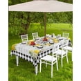 thumbnail image 4 of Hokiten Outdoor Tablecloths with Umbrella Hole & Zipper, Yellow Lemon Rectangle Tablecloth 60x120 Inch, Farmhouse Black Buffalo Plaid Grey Wooden Waterproof Table Cloth, Patio/Pool Table Covers, 4 of 7