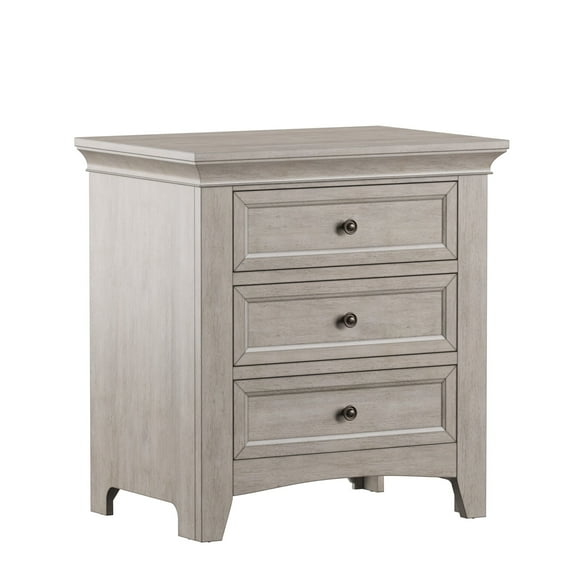 Weston Home Crestler Classic Nightstand with 3-Drawers & Charging Station, Antique White