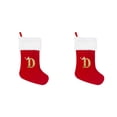 thumbnail image 1 of Inteprter Calcetines decorativos navideños de tela: comodidad exquisita y para las vacaciones y las telas son suaves, grandes, rojas, D D roja grande 2Conjunto, 1 of 6