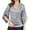 Grey, variant on OSOLU Solid Color Women Sequin Tops 3/4 Sleeve Glitter Sparkly Party Blouse V-Neck Dressy Tops For Evening Part Shirts