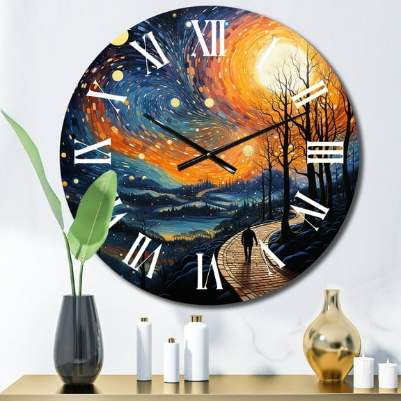 Designart "Spiritual Enlightened Path painting" Abstract Oversized Wall Clock