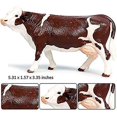 thumbnail image 2 of Set a Estatuilla de ganado, figura de ganado Simmental simulada, figuras familiares de vacas de granja de plástico realistas, Juego de 4 (marrón y blanco), 2 of 5