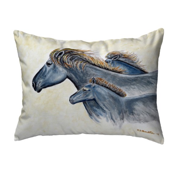 Betsy Drake Interiors Wild Horses Noncorded Indoor/Outdoor Pillow 11x14