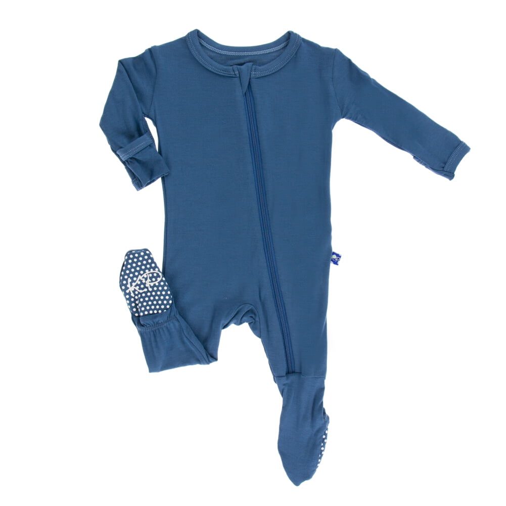 KicKee Pants KicKee Pants Baby Boys Footie with Zipper Twilight