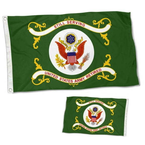 Dutern Double Sided United States Army Retired Military Flag Banner 3 Ply with Brass Grommets 3x5 Feet