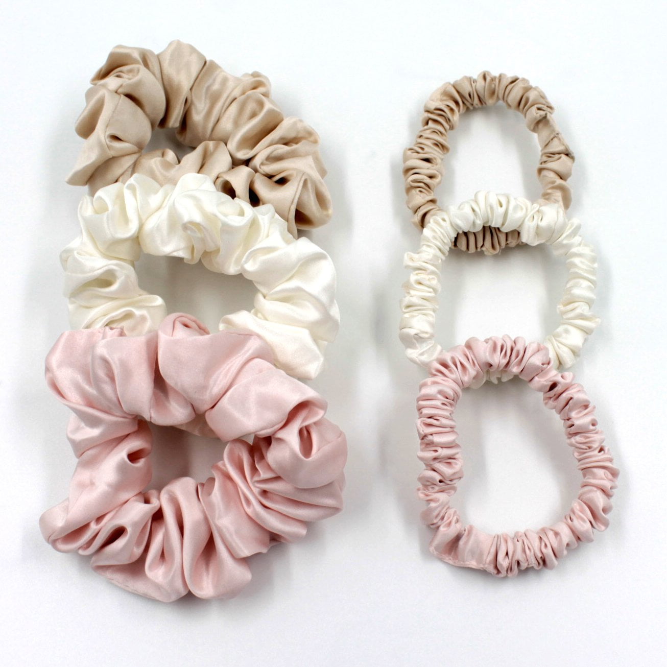 Mulberry Park Silks Pure Silk Hair Scrunchies, 3 Pack - Prevents Frizz, Hair  Breakage, Gentle On All Hair Types, OEKO-TEX Certified, Hair Accessories -  Small (Ivory/Pink/Sand) 