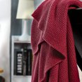 thumbnail image 2 of Unique Bargains Pure Cotton Soft Cable Knit Throw Blanket Red 70" x 78", 2 of 7