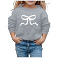 thumbnail image 4 of FAOWME Sweat à Capuche à Manches Longues pour Filles avec Nœud Col Rond Gris 9-10 Ans, 4 of 4