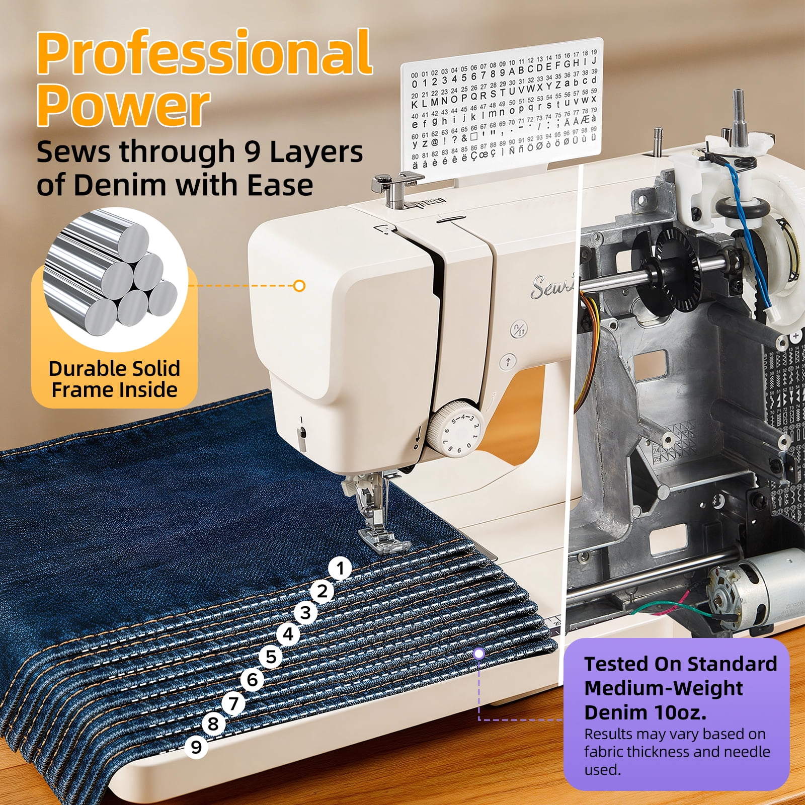 Sewlavie 1130 Computerized Sewing Machine with 300 Built-in Stitches, Wide Extension Table and Heavy Duty Metal Frame, White