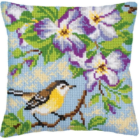Collection D'Art Stamped Needlepoint Cushion Kit, 40cm x 40cm, Little Mouse On A Branch