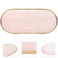 thumbnail image 4 of Miangastore High-grade Jewelry Arrangement Tray Elegant Oval Charm Storage Plate Gold Rimmed Ceramic Tray, 4 of 8