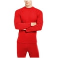 thumbnail image 5 of Thermal Underwear For Men Crew Neck Long Sleeve Pullover Tops Elastic Waist Pants Solid Color Casual 2 Piece Set (XL, Red), 5 of 5