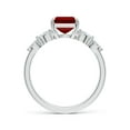 thumbnail image 2 of ANGARA Lab Grown 3 Ct Emerald-Cut Ruby Side Stone Engagement Ring for Women in 14K White Gold (Size-9x7mm) | July Birthstone, Birthday, Anniversary, Jewelry Gift for Women | Lab-Grown Ruby Ring, 2 of 7