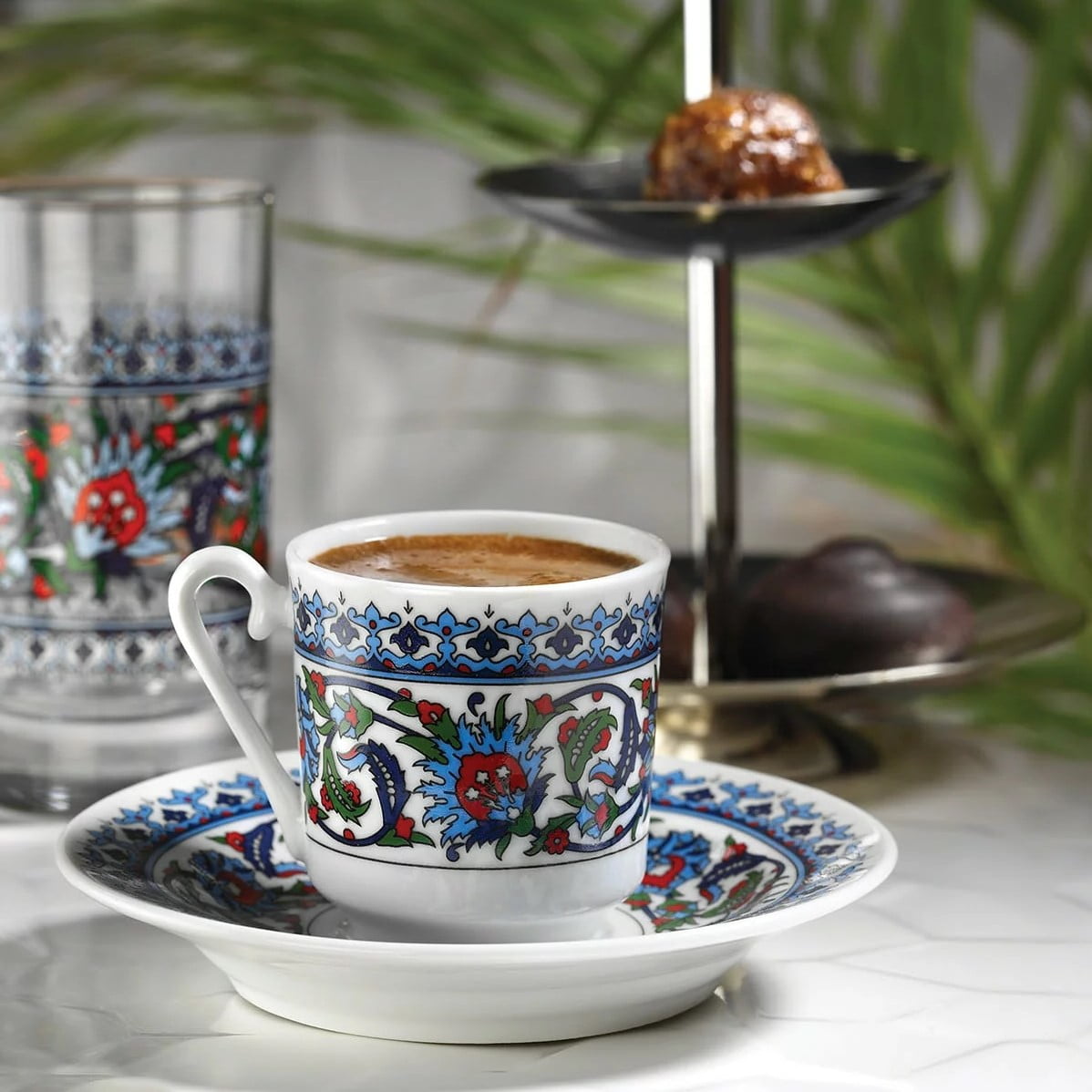 Espresso Set 80 ml Small Espresso Cups and Saucers 2.7 OZ Black Small Coffee Cups Turkish Coffee Cups Set of 6 Demitasse Cups 
