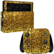 Skin Decal Wrap Compatible With Nintendo Switch Sticker Design Gold Glitter