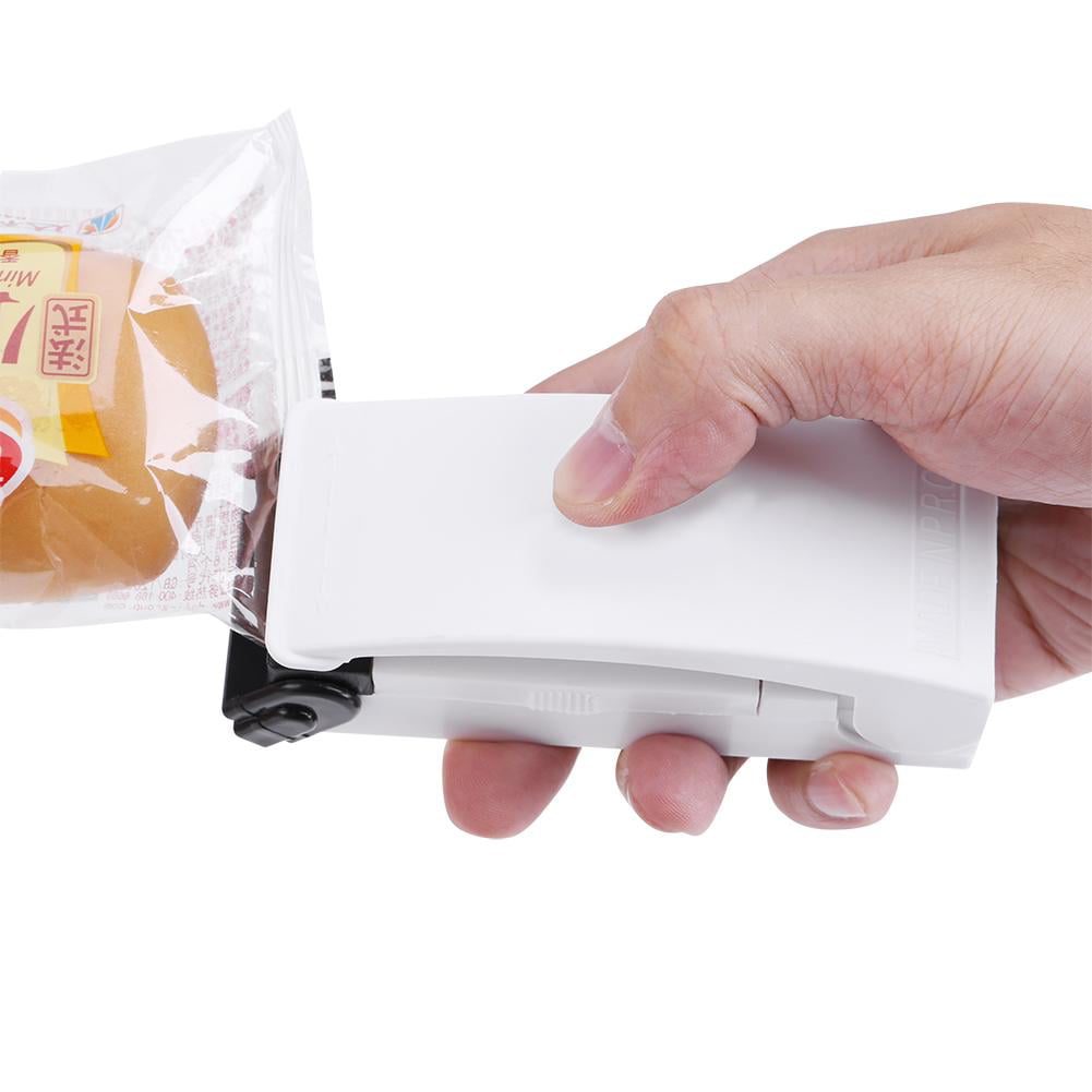 Scellant en plastique pour sacs en plastique Câble USB rechargeable Puce Snack céréales avec verrouillage de sécurité Blanc Aucune pile nécessaire