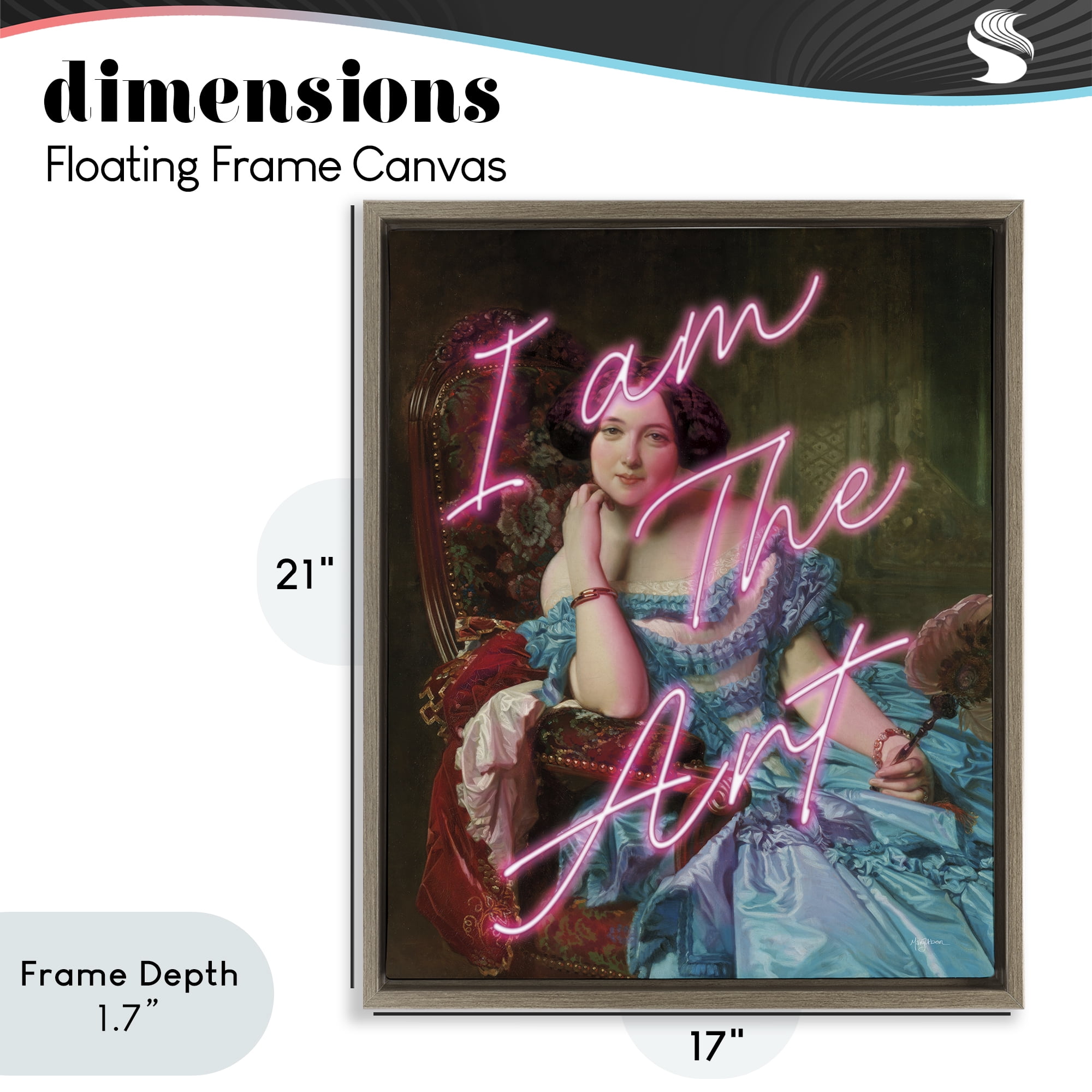 Stupell Industries I Am The Art Portrait Brown Framed Floater Canvas Wall Art, design by Mary Urban