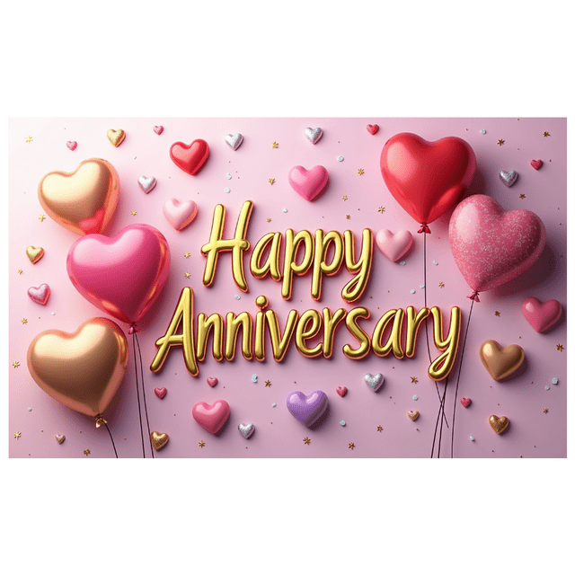 Happy Anniversary Backdrop Party Props Balloon Decorations Celebration Banner Photography Background Wedding Supplies