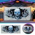thumbnail image 2 of The Bizarre Background Of The Halloween Garage Door Banner Is Enough To Cover The Entire Garage Door Ensuring A Striking Display . Flag Banner Paper Table Runners 72 Inches Long Dog Banners for, 2 of 4