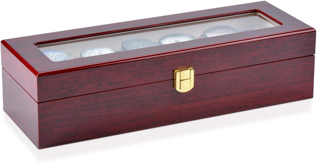 ENROSLU Premium Wooden Watch Box for Men, 6 Watches photo 7