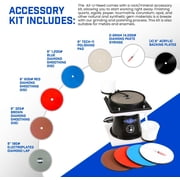 Hi-Tech Diamond 8 All-U-Need - Lapidary Equipment, Stone & Mineral Rock Polisher, Grinder, Shaper Machine w/ Variable Speed Motor, Includes Rock Mineral Polishing Accessory Kit