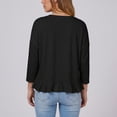 thumbnail image 4 of Women Shrug Lightweight Cardigans Open Front 3/4 Sleeve Ruffled Cardigan for Evening Party Dressy (S,Black), 4 of 4